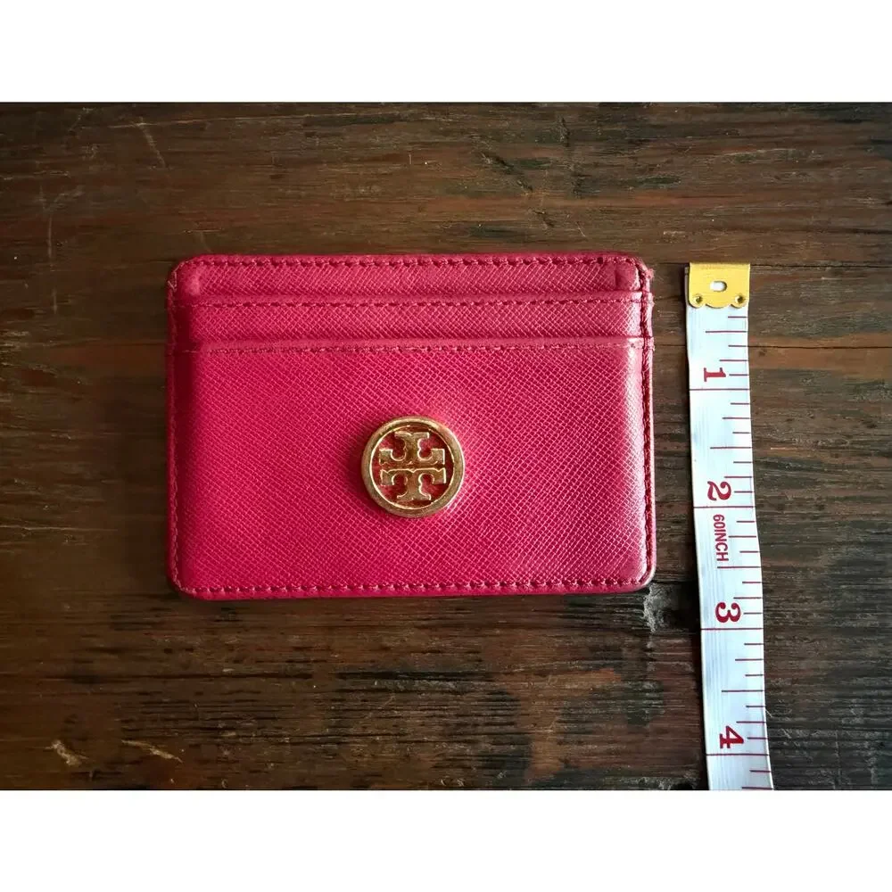 TORY BURCH Slim Red Leather Credit Card Wallet